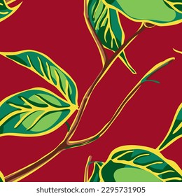 Lemon Seamless Pattern. Psychedelic Citron Motif. Simple Marker Lime. Botanical Illustration. Vector Summer Citrus Print.  Modern Hand Drawn Background. Green, Red and Yellow