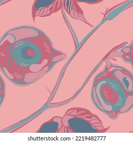 Zitronenmuster ohne Nahtlose Muster. Red und Gray Psychedelic Citron Motif.  Moderner, handgezeichneter Hintergrund. Einfaches Marker Lime. Botanische Illustration. Vektor Summer Citrus Print.