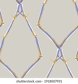 Lemon Seamless Pattern. Simple Marker Lime. Botanical Illustration. Psychedelic Citron Motif. Blue, Red and Yellow Vector Summer Citrus Print.  Modern Hand Drawn Background.