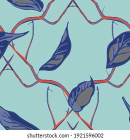 Lemon Seamless Pattern. Simple Marker Lime. Botanical Illustration. Cerulean Blue, Red and Ultimate Gray Vector Summer Citrus Print.  Modern Hand Drawn Background. Psychedelic Citron Motif.