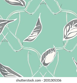 Lemon Seamless Pattern. Simple Marker Lime. Botanical Illustration.  Modern Hand Drawn Background. Green and Grey Vector Summer Citrus Print. Psychedelic Citron Motif.