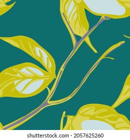 Lemon Seamless Pattern. Simple Marker Lime. Botanical Illustration.  Modern Hand Drawn Background. Green and Grey Vector Summer Citrus Print. Psychedelic Citron Motif.