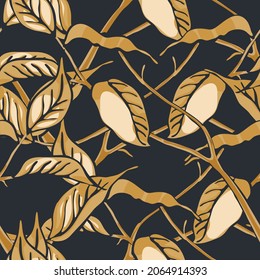 Lemon Seamless Pattern. Simple Marker Lime. Botanical Illustration. Yellow Gold  Modern Hand Drawn Background. Vector Summer Citrus Print. Psychedelic Citron Motif.