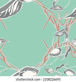 Lemon Seamless Pattern. Simple Marker Lime. Botanical Illustration.  Modern Hand Drawn Background. Psychedelic Citron Motif. Green and Grey Vector Summer Citrus Print.