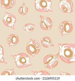 Lemon Seamless Pattern. Simple Marker Lime. Botanical Illustration. Vector Summer Citrus Print.  Modern Hand Drawn Background. Psychedelic Citron Motif. Yellow Gold