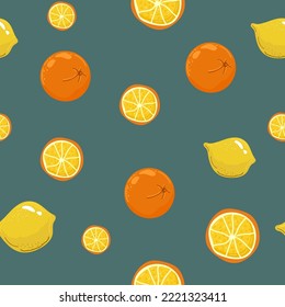 Patrón limón sin fisuras. Fondo veraniego de moda. Impresión vectorial brillante para tela o papel pintado.