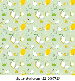 Lemon seamless pattern ,lemon pattern vector design