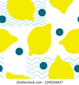 Lemon seamless pattern vector illustration. Summer design.