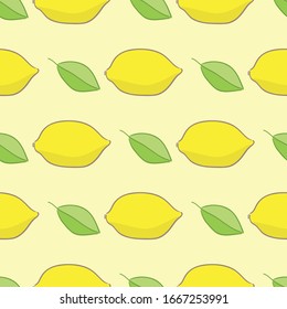 Lemon seamless pattern. Vector illustration