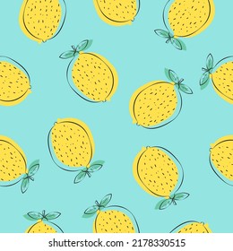 Lemon seamless pattern vector illustration , design for summer