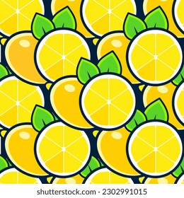 Lemon seamless pattern vector illustration. Summer design