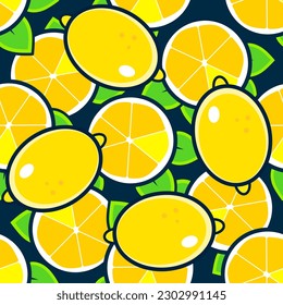 Lemon seamless pattern vector illustration. Summer design