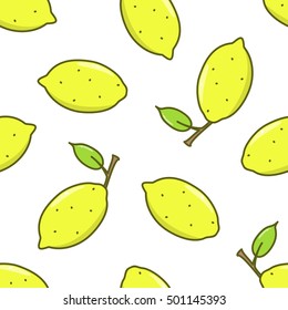 Lemon seamless pattern. Vector illustration.