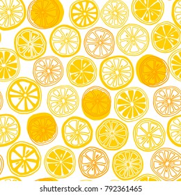 Lemon seamless pattern vector illustration. Summer design