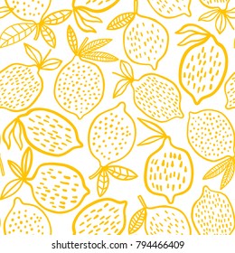 Lemon seamless pattern vector illustration. Summer design