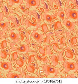 Lemon Seamless Pattern. Vector Summer Citrus Print.  Modern Hand Drawn Background. Psychedelic Citron Motif. Cerulean Blue and Gold Simple Marker Lime. Botanical Illustration.