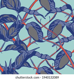 Lemon Seamless Pattern. Vector Summer Citrus Print. Cerulean Blue, Red and Ultimate Gray Simple Marker Lime. Botanical Illustration.  Modern Hand Drawn Background. Psychedelic Citron Motif.