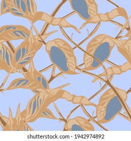 Lemon Seamless Pattern. Vector Summer Citrus Print. Psychedelic Citron Motif. Simple Marker Lime. Botanical Illustration. Cerulean Blue and Gold  Modern Hand Drawn Background.