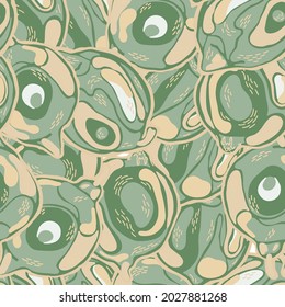 Lemon Seamless Pattern. Vector Summer Citrus Print. Psychedelic Citron Motif. Green and Grey  Modern Hand Drawn Background. Simple Marker Lime. Botanical Illustration.