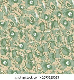 Lemon Seamless Pattern. Vector Summer Citrus Print. Psychedelic Citron Motif. Green and Grey Simple Marker Lime. Botanical Illustration.  Modern Hand Drawn Background.