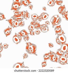 Lemon Seamless Pattern. Vector Summer Citrus Print. Simple Marker Lime. Botanical Illustration. Red and Grey Psychedelic Citron Motif.  Modern Hand Drawn Background.