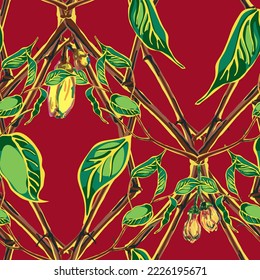 Lemon Seamless Pattern. Vector Summer Citrus Print.  Modern Hand Drawn Background. Simple Marker Lime. Botanical Illustration. Psychedelic Citron Motif. Green, Red and Yellow