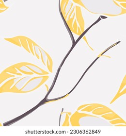 Lemon Seamless Pattern. Vector Summer Citrus Print. Simple Marker Lime. Botanical Illustration. Psychedelic Citron Motif.  Modern Hand Drawn Background. Illuminating Yellow and Ultimate Gray