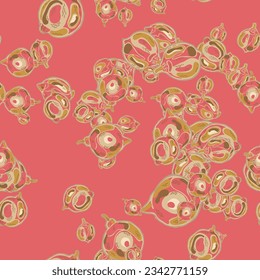 Lemon Seamless Pattern. Vector Summer Citrus Print. Psychedelic Citron Motif.  Modern Hand Drawn Background. Simple Marker Lime. Botanical Illustration. Marigold Yellow and Red