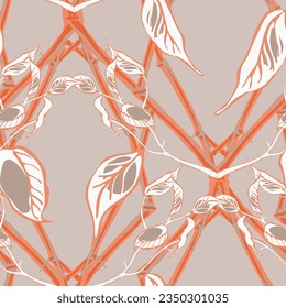 Lemon Seamless Pattern. Vector Summer Citrus Print. Psychedelic Citron Motif. Simple Marker Lime. Botanical Illustration. Red and Grey  Modern Hand Drawn Background.