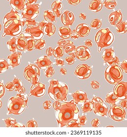 Lemon Seamless Pattern. Vector Summer Citrus Print. Red and Grey Simple Marker Lime. Botanical Illustration. Psychedelic Citron Motif.  Modern Hand Drawn Background.