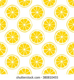 lemon seamless pattern white background - vector illustration. eps 8