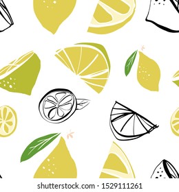Lemon seamless pattern for your design: wallpaper, card, textile