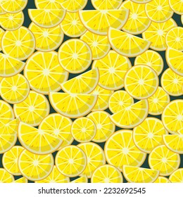 Lemon seamless repeat pattern set citrus sliced fruits multiple color variations vector design modern abstract wallpaper background textile fabric web 
