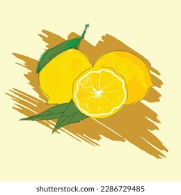 Lemon set. Abstract modern set of lemon icons, whole and sliced, isolated on a white background. For web, print, product design, lemon logo. Doddle, line, contour. Vector hand-drawn flat illustration.