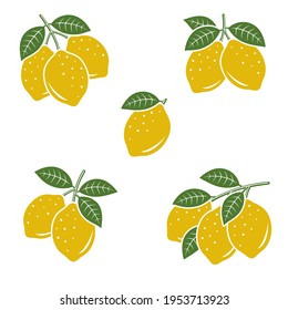 Lemon set. Collection icon lemons. Vector