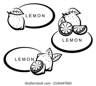 Zitronensatz. Sammlungssymbol-Zitronen. Vektorgrafik