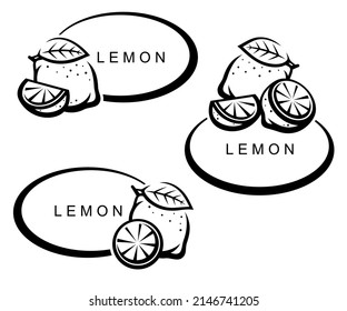 Lemon set. Collection icon lemons. Vector