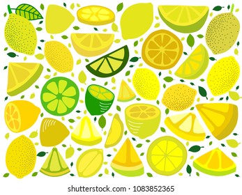 lemon set, collection of vector illustrations