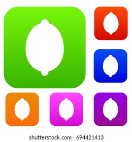 Lemon set icon in different colors isolated vector illustration. Premium collection