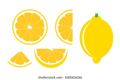 Lemon set. Isolated lemon on white background
