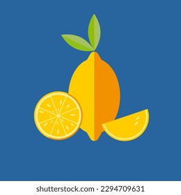 Juego de limón sobre fondo azul