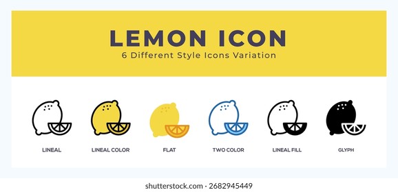Lemon set of vector icon. For web. and mobile app