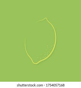 Lemon with a shadow on a light green background