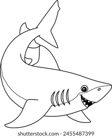 Lemon Shark Isolated Coloring Page for Kids