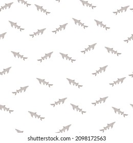 Lemon shark seamless pattern in scandinavian style. Marine animals background. Vector illustration for children funny textile prints, fabric, banners, backdrops and wallpapers.