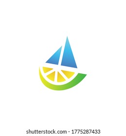 lemon and ship logo design