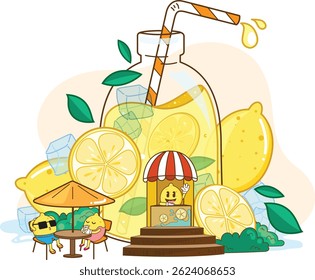 Diseño de Ilustración vectorial de tienda de limón