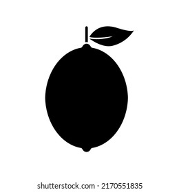 Lemon silhouette. Citrus shape. Vector isolated on white.