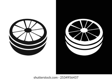 Lemon silhouette icon vector illustrations of lemons and leaves on white background.	