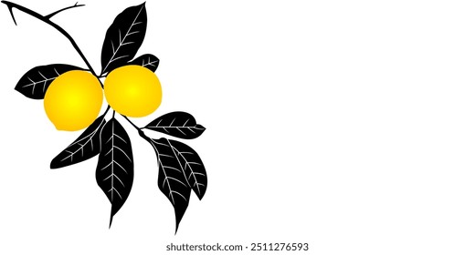 Design vetorial de ilustração com silhueta de limão